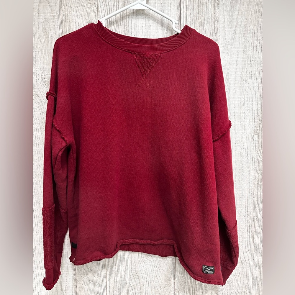 Kimes Ranch Raw edge drop shoulder sweater